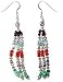 Dangle Fashion Earrings in Sterling Silver & Garnet Crystal Labrodite Carnelian Gemstone 3.5  (ers146)