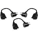 Cables Unlimited PWR-PSLIB-3 1-Foot Outlet Xtender Power Cord with Pass Through