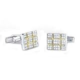 1 Carat Diamond 14k Two Tone Gold Cuff Links