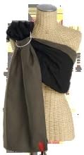 Sakura Bloom Essential Linen Baby Sling - Organic Raven/ Driftwood