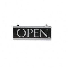 U. S. Stamp & Sign Reversible Business "Open/Closed" Sign, with Suction Mount, 13 x 5 Inches (4246)