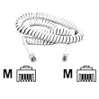 25FT Gray Coiled RJ11 M/m Phone Cable for Modular Handset