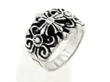 Large Sterling Silver Mens Gothic Cross Ring (Size 10,11,11.5,12,13,14)