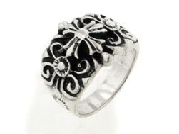 Large Sterling Silver Mens Gothic Cross Ring Size 11(Sizes 9,10,11,11.5,12,13,14)