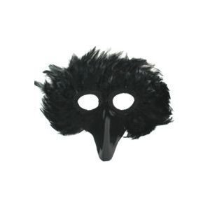 Black Bird Feather Mask - Accessory