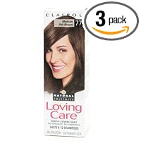 Clairol Natural Instincts Loving Care Color, 077 Medium Ash Brown (Pack of 3)