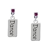 "Dance" Hot Pink Swarovski Post Charm Earrings [Jewelry]