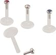 16g (16 Gauge) Monroe Lip Piercing Bioflex INTERNAL Snap in Jeweled Lip Labret - Available in Many Colors!