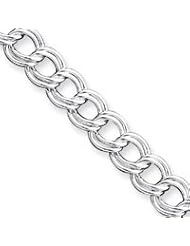 Sterling Silver Double Link Charm Bracelet QCH150-8"