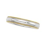 14K Two-Tone Gold Comfort Fit Wedding Band For Men and Women - Sizes 5 - 12.5