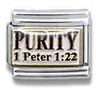 Clearly Charming Purity 1 Peter 1:22, Christian, Religious Theme Italian Charm