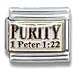 Clearly Charming Purity 1 Peter 1:22, Christian, Religious Theme Italian Charm