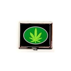 Outer Rebel Fashion Flasks and Smoking Accessories- Marijuana Leaf Stainless Steel Cigarette ID...