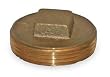 Industrial Grade 1RLV9 Square Head Plug, Brass, 1 1/4 In NPT