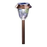 Moonrays 91743 Hudson Solar-Powered Metal 2X LED Path Light, Pearl Bronze, 6-Pack