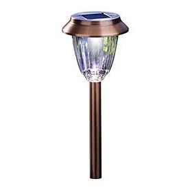 Moonrays 91743 Hudson Style Solar Light, Metal Path Light, LED is 2X-Brighter, Pearl Bronze, 6-Pack