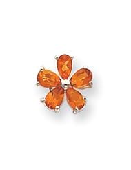 Sterling Silver Citrine Floral Earrings QE1172"