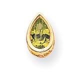 14k 8x5mm Pear Peridot Bezel Pendant