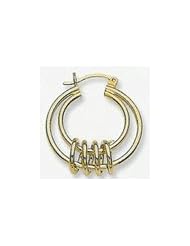 14k Fancy Tube Multiple Hoop Earrings