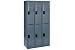 Flush Front Locker Double Tier 12x18x72 6 Door Assembled Gray