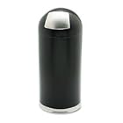 Safco(R) Dome-Top Receptacle With Push-Door Lid, 15 Gallons, Black