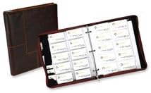 Rolodex Business Card Binder, 13-1/2"X11", 240 Card Capacity, Brown