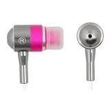 A4-TECH Secure Fit Super Bass Metallic Stereo Earbud Headphone for Apple iPod nano, 6th, 5th & 4th Generation (Pink) Includes 3 sizes Ear Buds