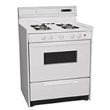 Summit WNM2307KW 30" Gas Range with Electronic Ignition, Digital Clock and Oven Door with Light - WNM2307KW
