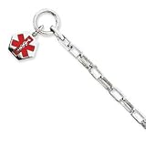 Sterling Silver Engraveable Enameled Hexagon Medical ID Bracelet