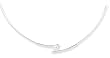Sterling Silver 16 inch Solid Flexible Channel-Set Fancy CZ (Cubic Zirconia) Necklace - 16 inch