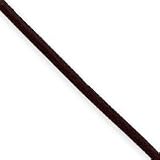Sterling Silver 2mm Brown Leather Cord Necklace - 18 Inch