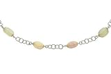 Multi-Colored Chalcedony Sterling Silver Link Necklace
