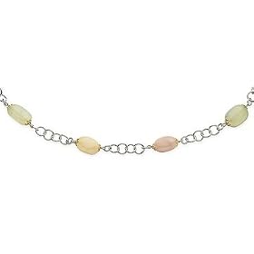 Multi-Colored Chalcedony Sterling Silver Link Bracelet by