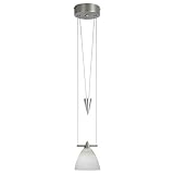 Besa Lighting Mia Linen 12V Brushed Steel Mini Pendant