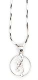 Browning Buckmark Sterling Silver Circle Pendant Necklace