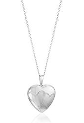 Sterling Silver Double Hearts Locket Pendant Necklace, 18"
