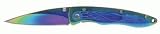Folding Knife With Rainbow Titanium-Oxide Coated 3 Stainless Steel Blade And Handle 4
