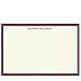 This white flat card has a red and navy blue border. White envelopes are included.