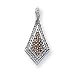 14k White Gold White and Champagne Diamond Pendant