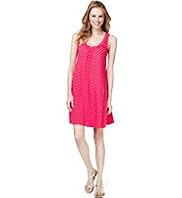 Scoop Neck Spotted Dress