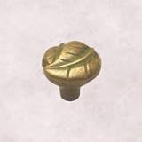 1 1/4 Dia Verdigris Antique Leaf Knob