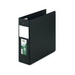 Samsill 14390 Antimicrobial Locking Round Ring Binder For 11 X 8-1/2 Sheets, 4 Cap., Black