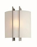 Low Price on Lite Source LS-1673 Checks Wall Sconce Lite, Polished Steel with Frost Glass Shade