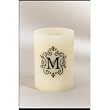 Monogram LED BlowOut Wax Candle with Lightbulb Wick - M Monogram LED BlowOut Wax Candle with Lightbulb Wick - M
