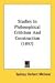Book Studies In Philosophical Criticism And Construction (1897)