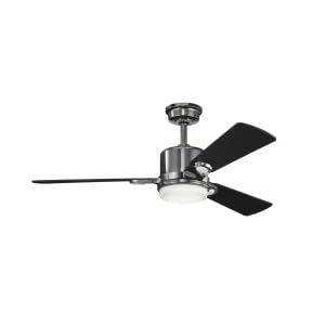 Kichler 300017MCH Celino 2 Light 3 Blade Ceiling Fan in Midnight Chrome with Cased Opal... by Kichler