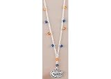 Bay Studio UF Gator Crystal Bead Necklace SILVERTONE 16 Inch Necklace