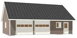 Garage Plans : 2 Car With Shop - 988-1 - 38' x 26' - two car - (4) Copies Of Plans