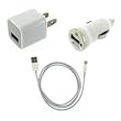 iPhone 5 USB Cable, Car Charger 5V 1A White with AC Wall Charger Adapter for iPhone 5