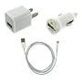 iPhone 5 USB Cable, Car Charger 5V 1A White with AC Wall Charger Adapter for iPhone 5